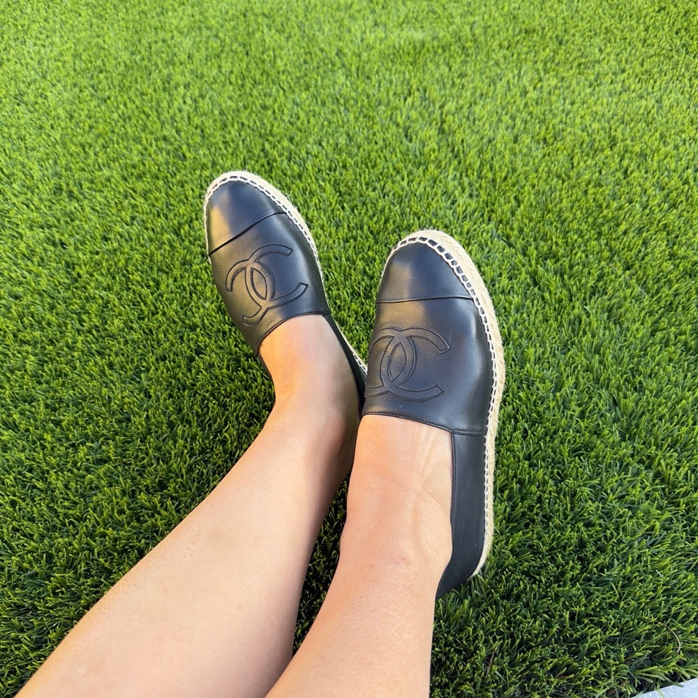CHANEL Black Espadrilles